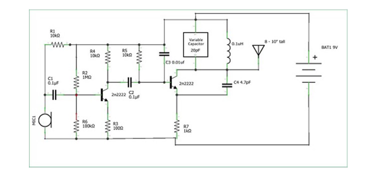 Simple Short Range Portable Fm Transmitter Circuit Diagram Circuits