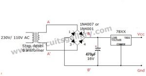 Bridge Rectifier Regulated Lab Power Supply Circuit Schematics Using ...